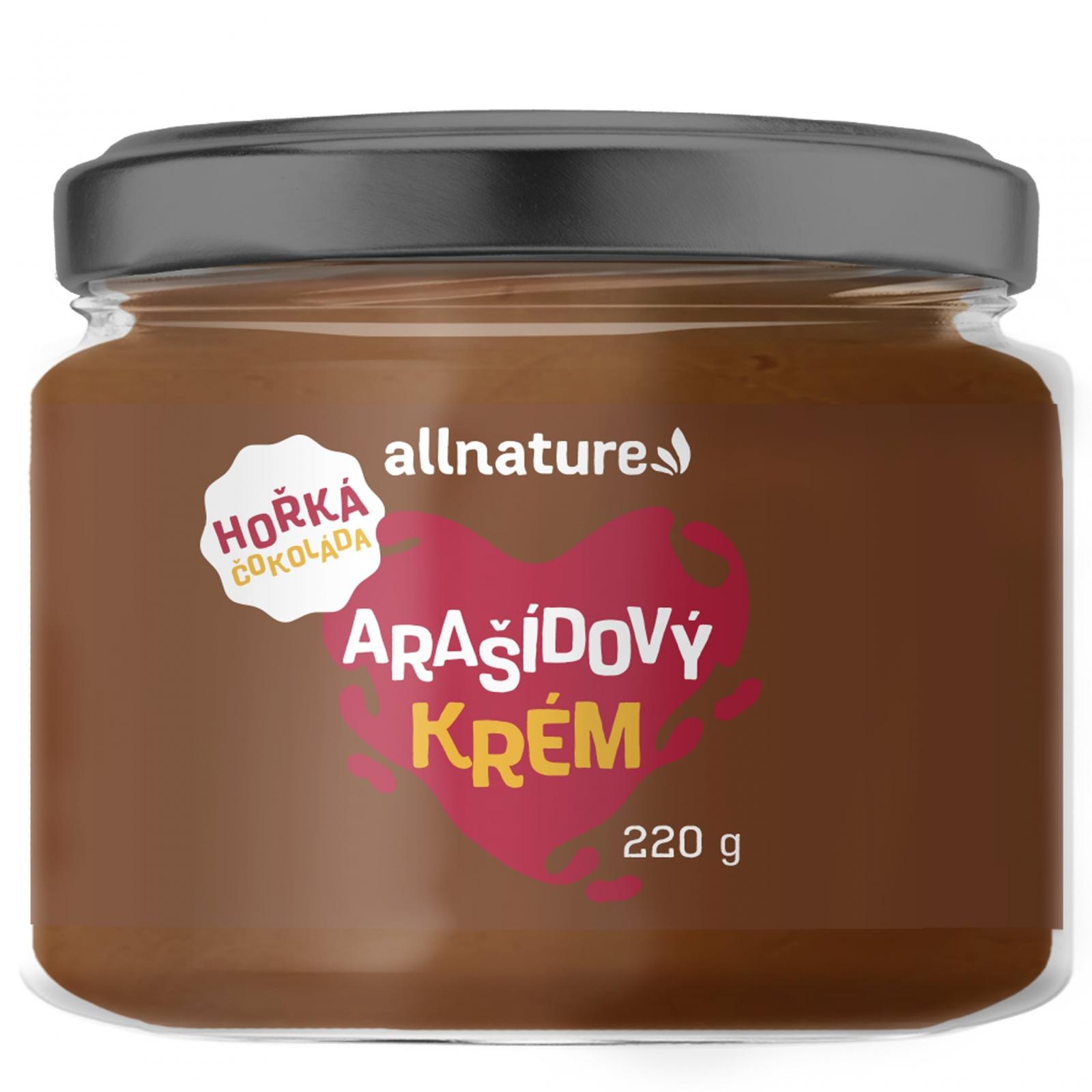 Allnature Arašídový krém s hořkou čokoládou, 220 g
