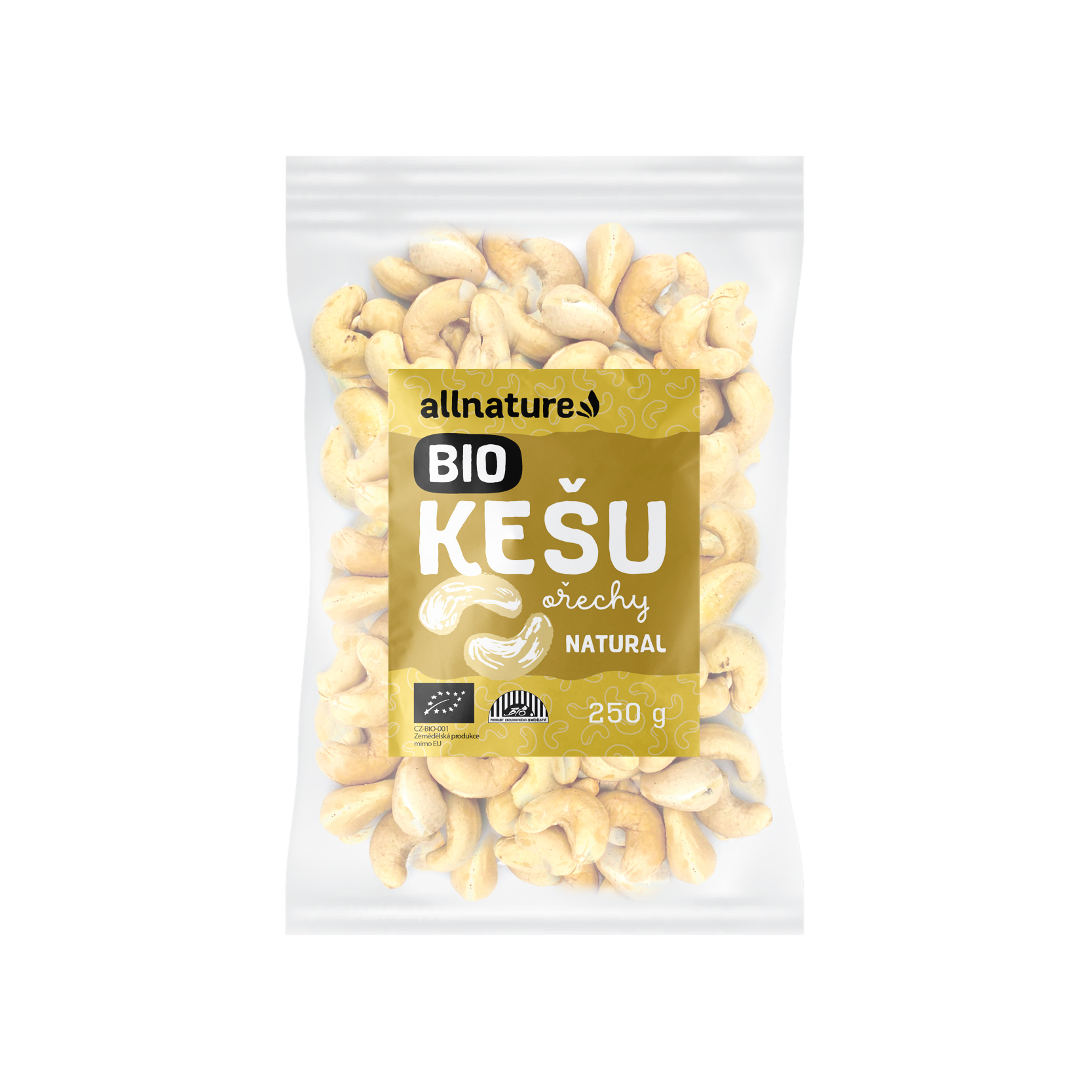 Allnature Kešu jádra BIO, 250 g