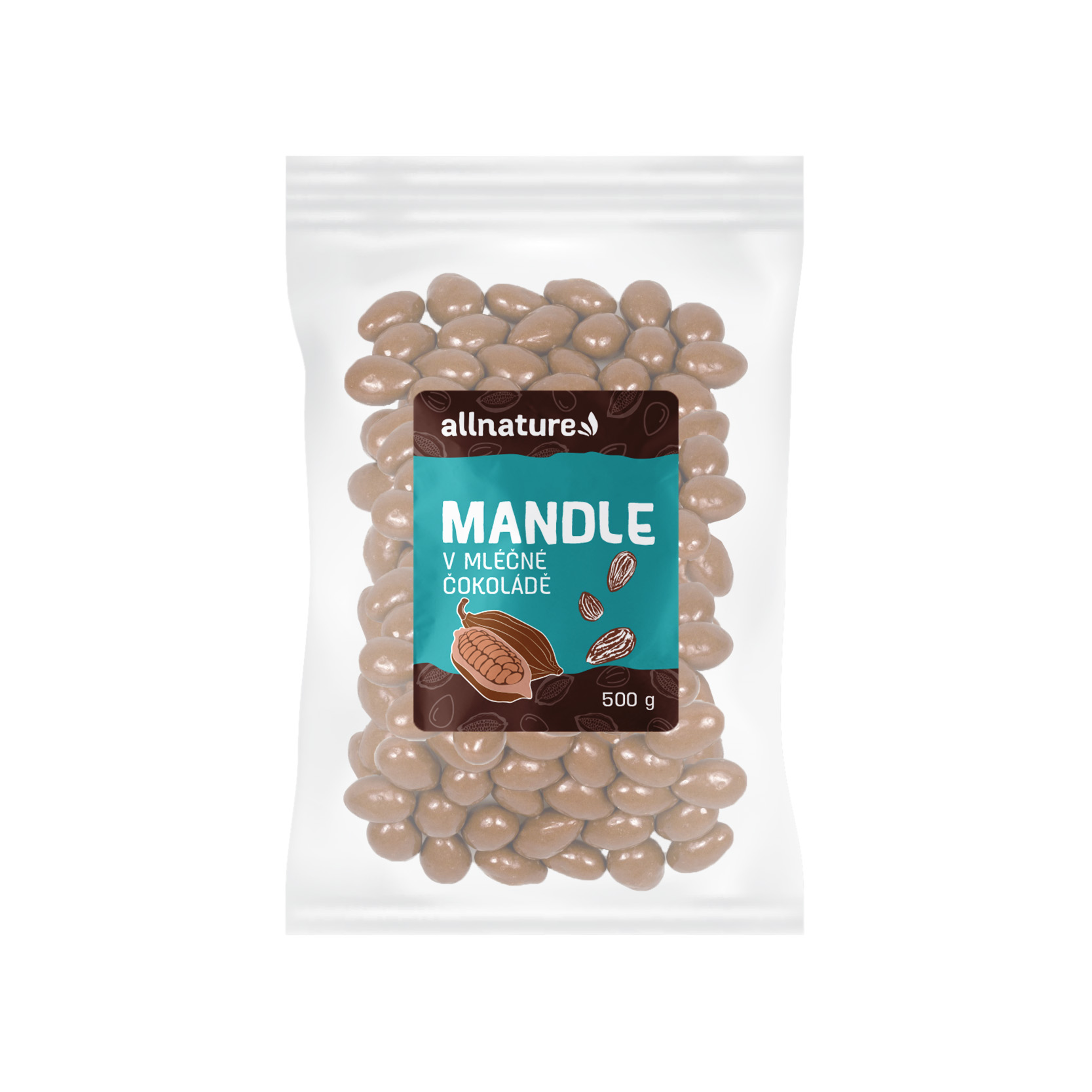 Allnature Mandle v mléčné čokoládě, 500 g