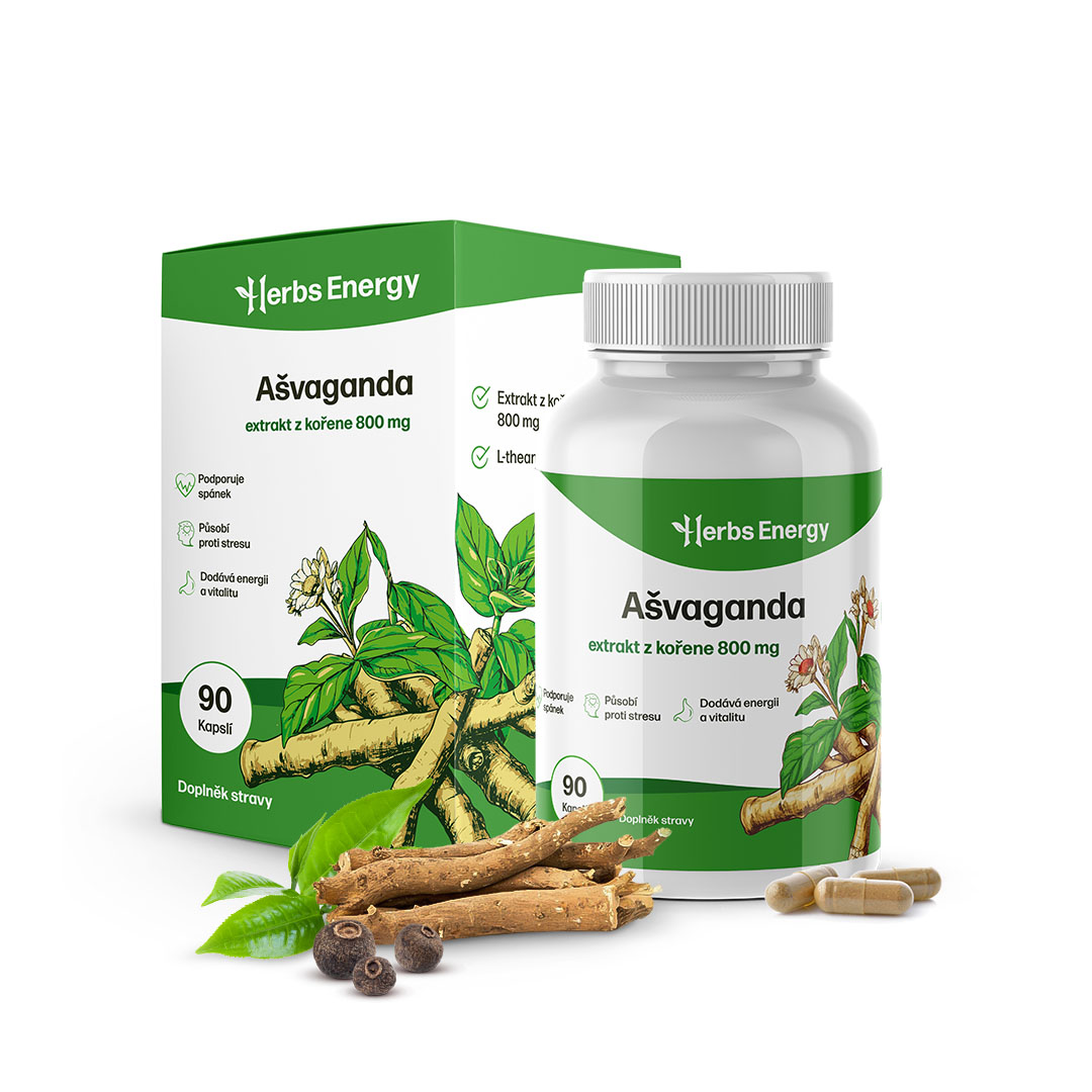 Herbs Energy Ashwagandha – extrakt z kořene 800 mg, 90 kapslí