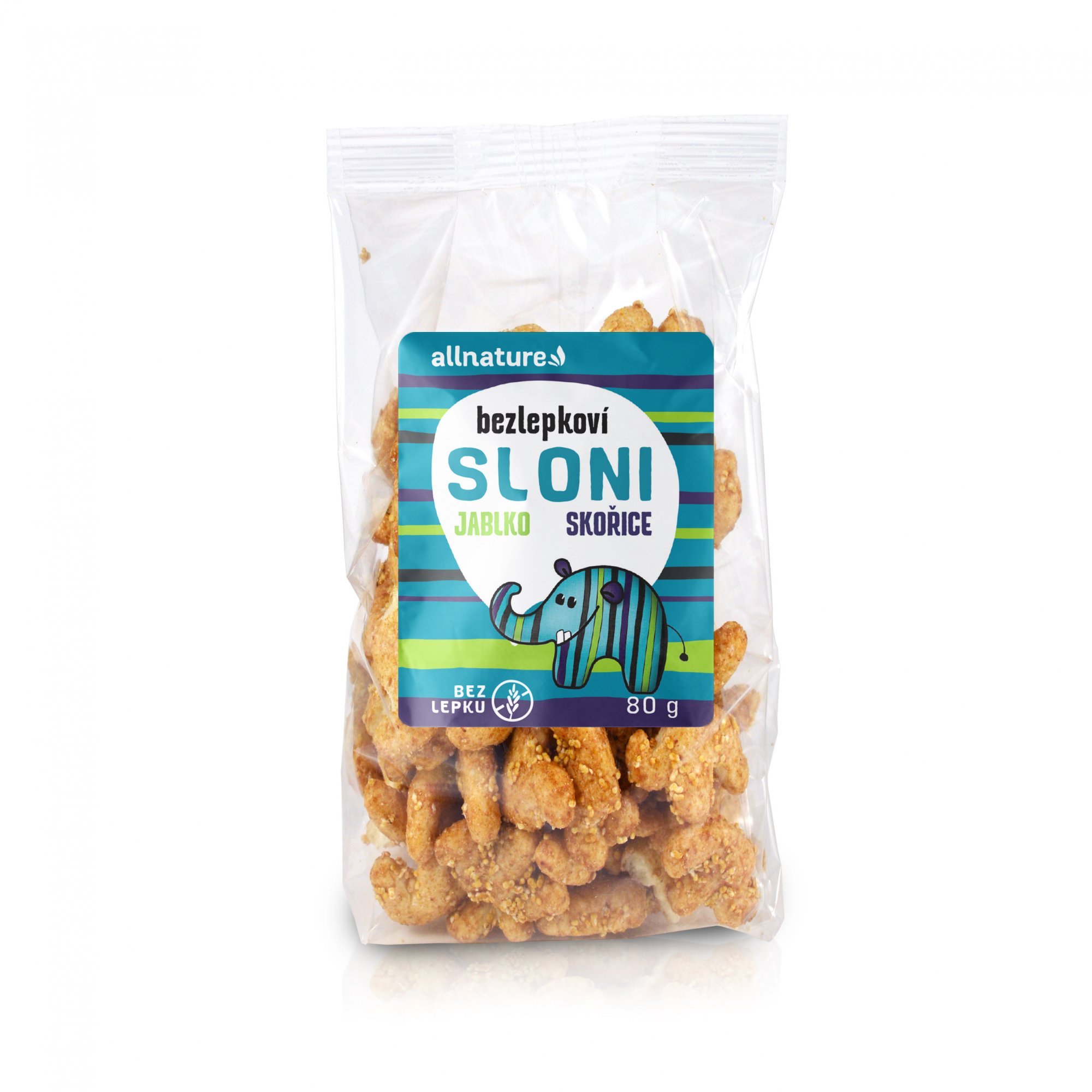 Allnature Bezlepkové Sloni jablko - skořice, 80 g