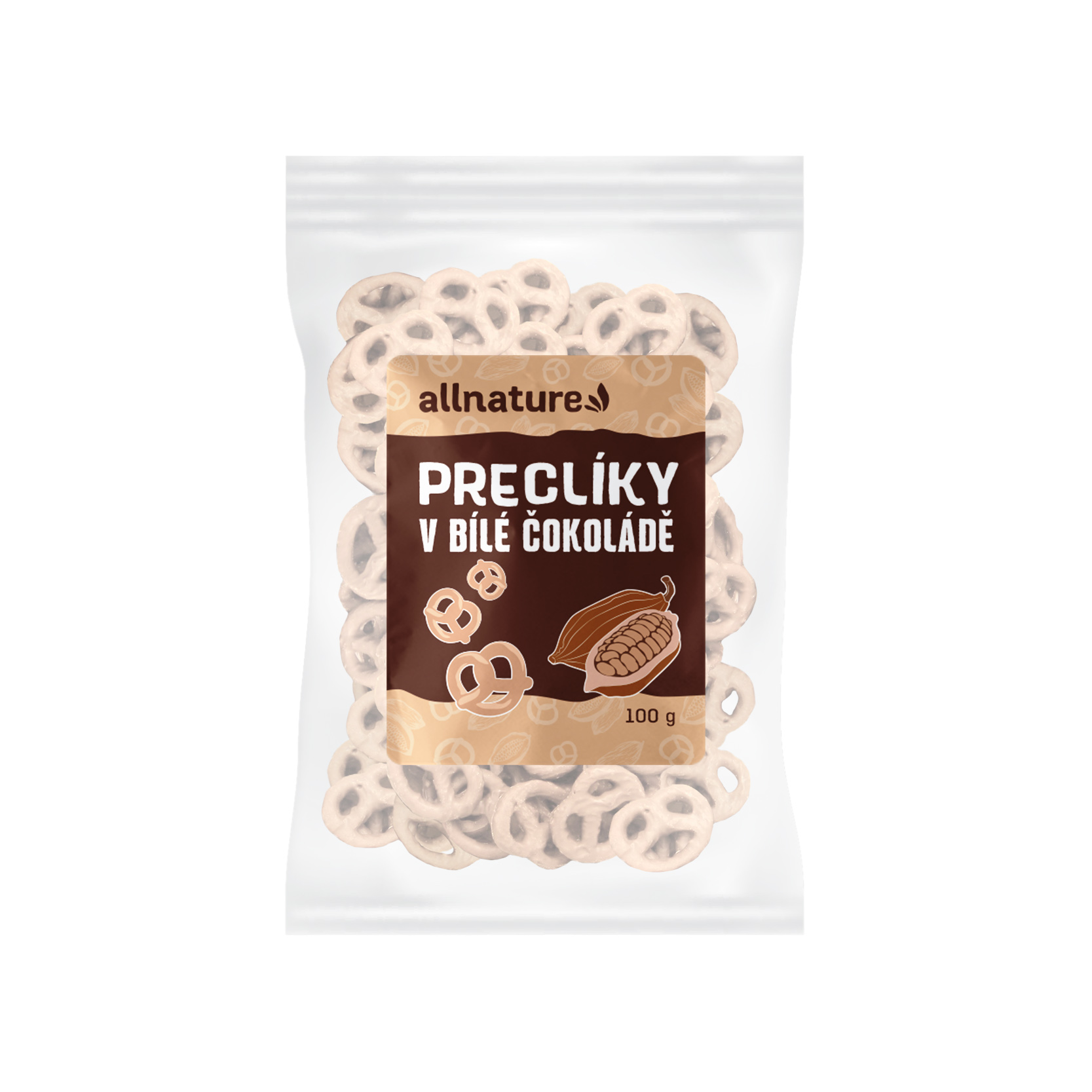 Allnature Preclíky v bílé čokoládě, 100 g