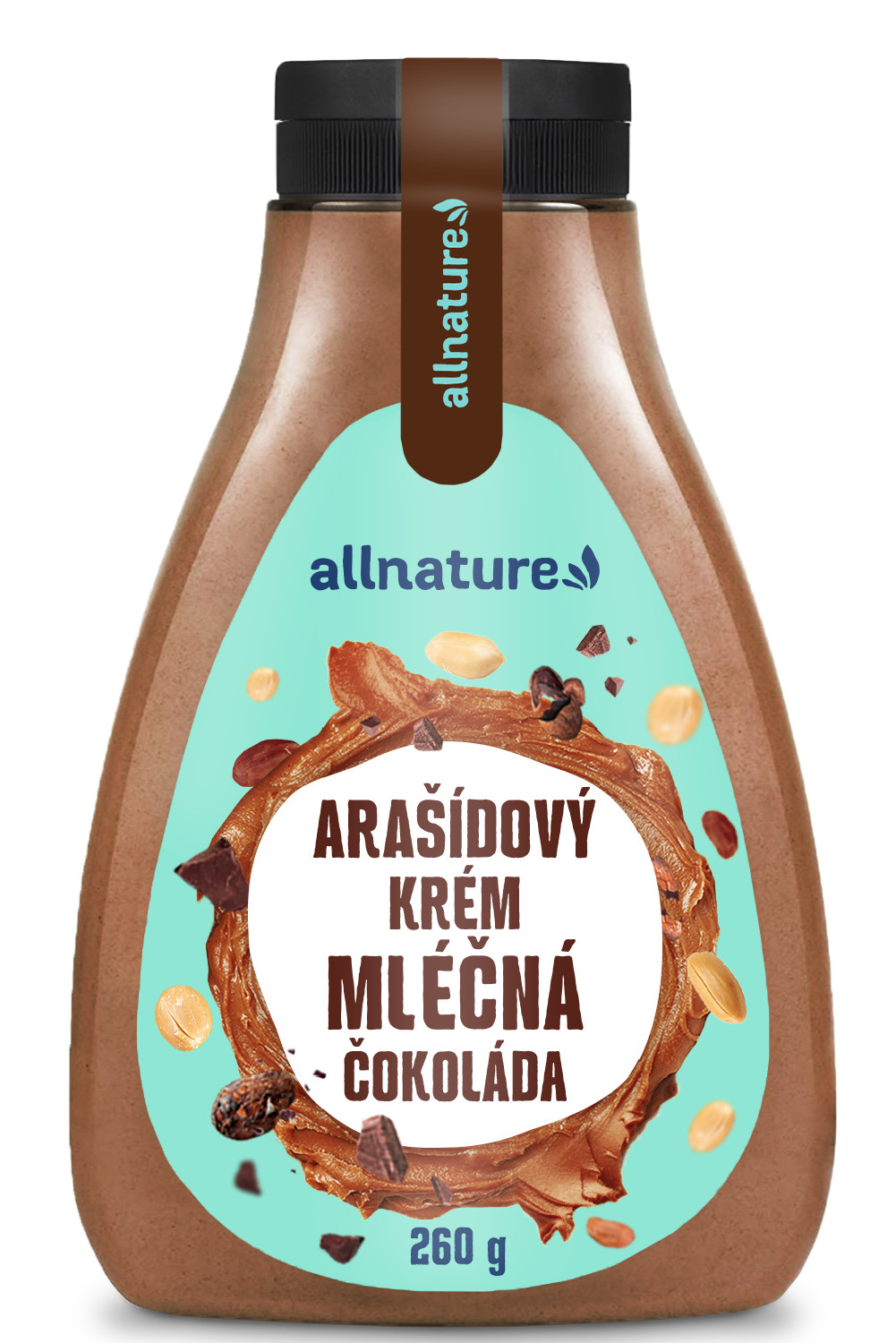 Allnature Arašídový krém s mléčnou čokoládou, 260 g