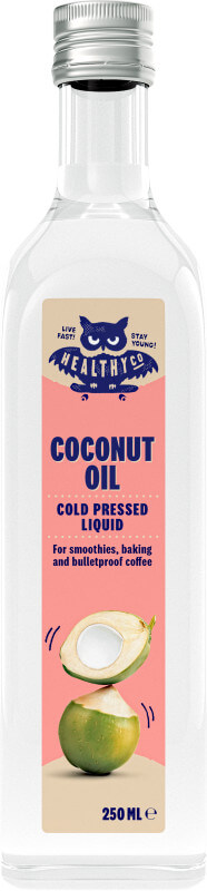 HealthyCo Tekutý kokosový olej za studena lisovaný, 250ml