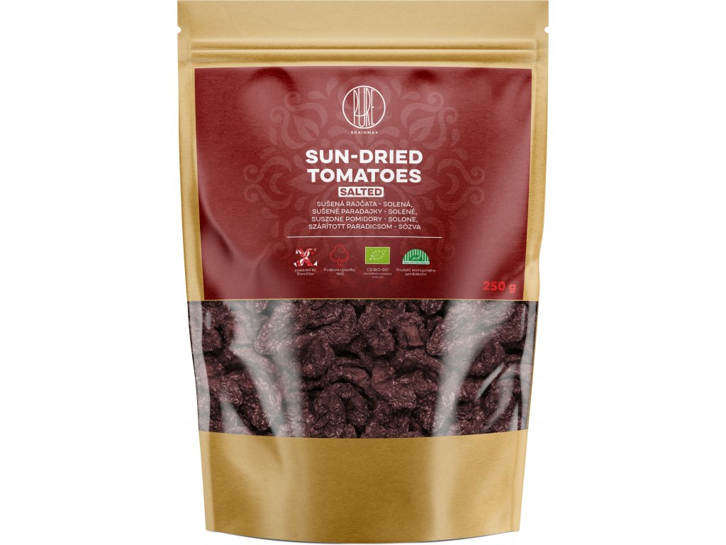 BrainMax Pure Sušená rajčata, solená, BIO, 250 g