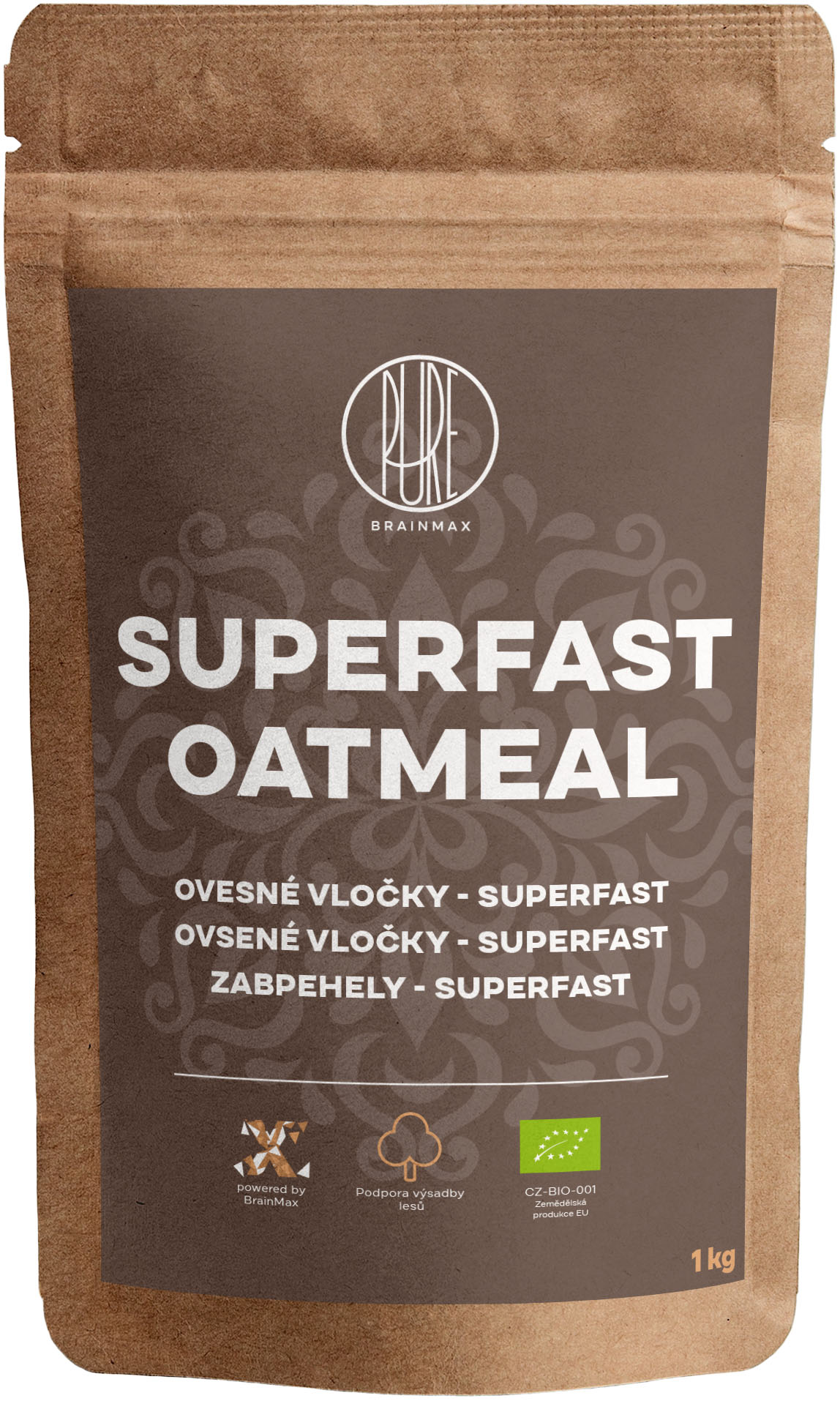 BrainMax Pure Superfast Ovesné Vločky BIO, 1kg