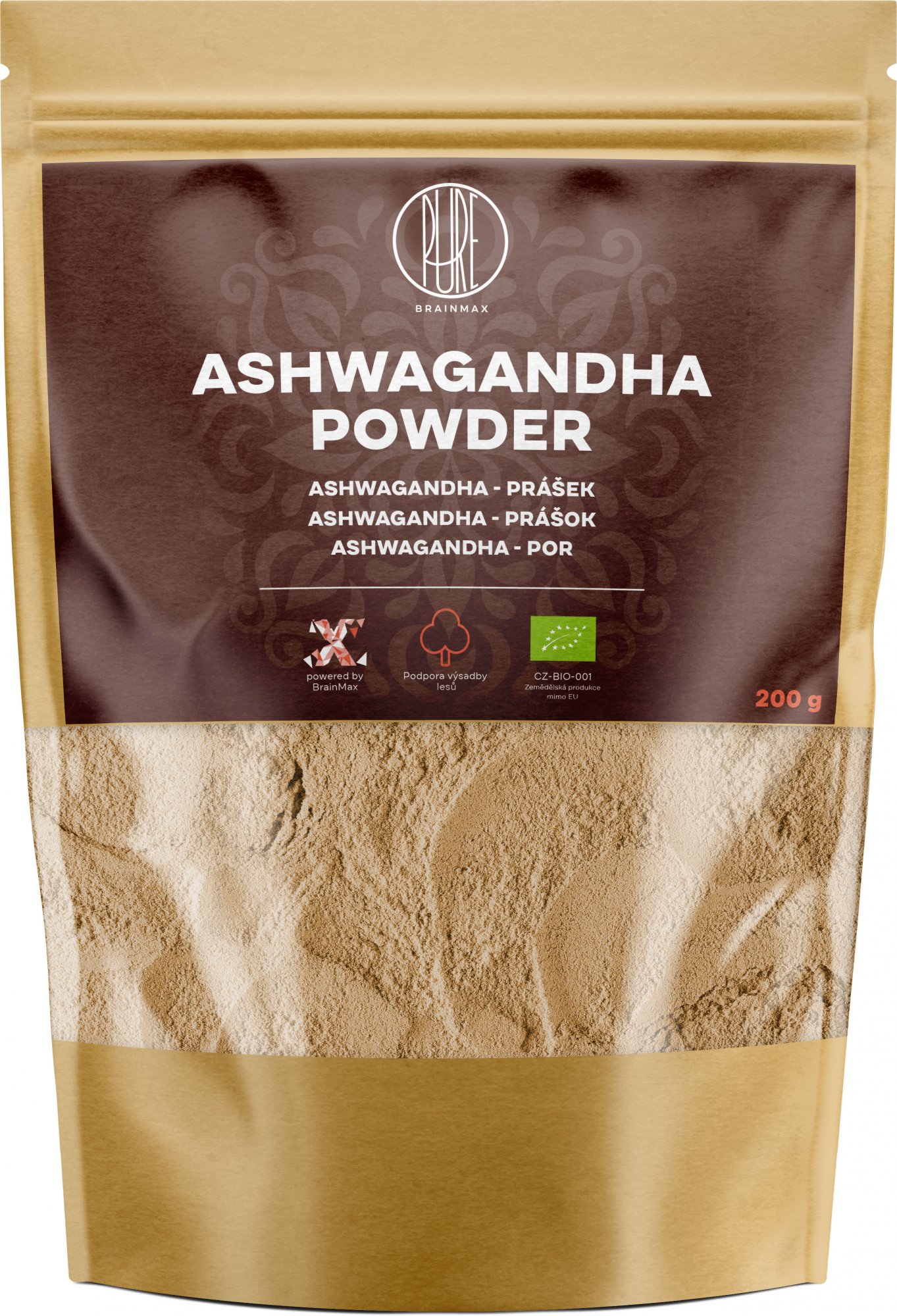BrainMax Pure BIO Ashwagandha prášek, 200 g
