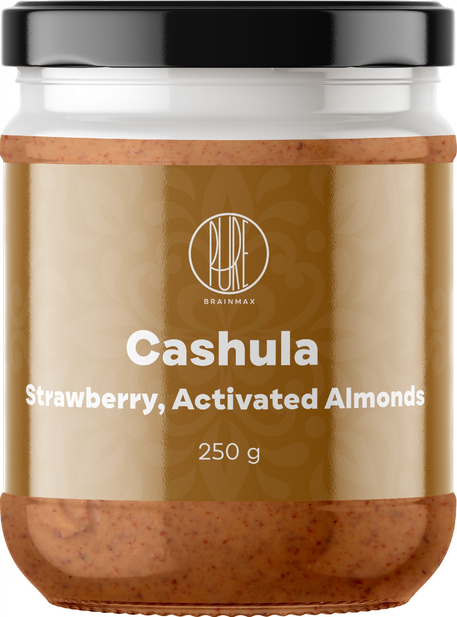 BrainMax Pure Cashula, Kešu krém s aktivovanými mandlemi a jahodami, 250 g