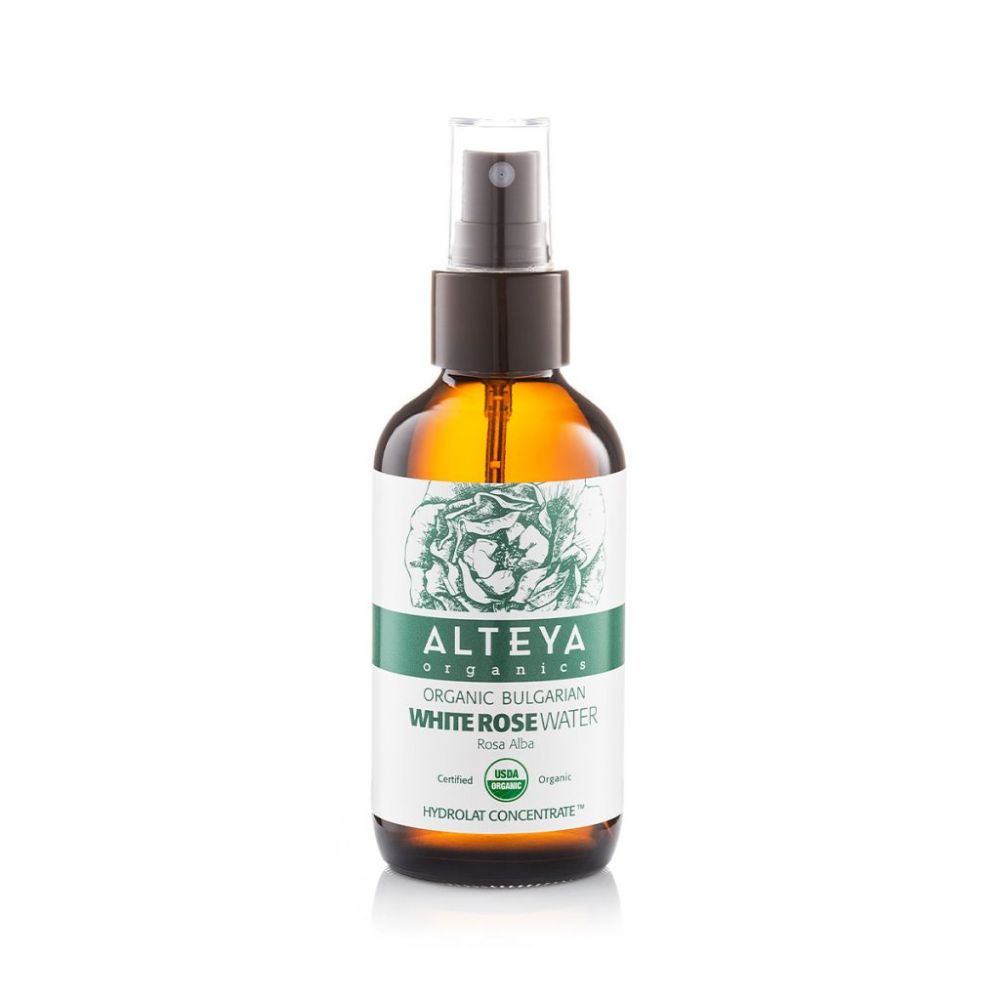 Růžová voda z bílé růže Alteya Organics v skle, 120 ml
