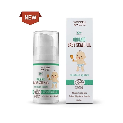 WoodenSpoon Organický olej pro dětskou pokožku hlavy Wooden Spoon, 15ml