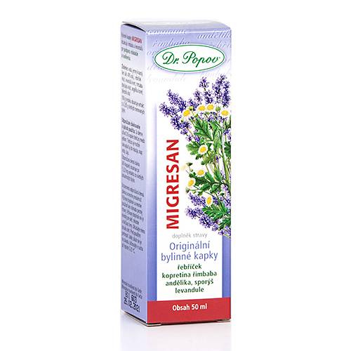 Migresan, originální bylinné kapky, 50 ml Dr. Popov