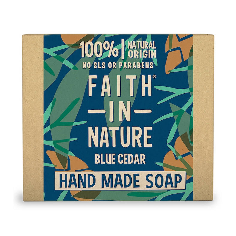 Faith in Nature Faith For Men tuhé mýdlo Modrý cedr, 100g
