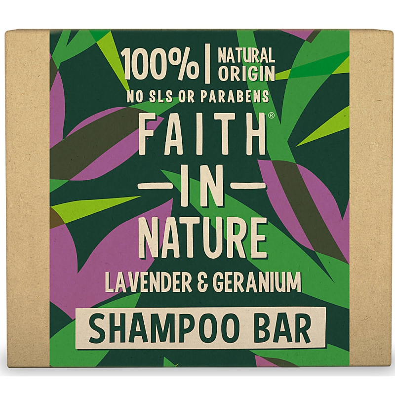 Faith in Nature tuhý šampon levandule a pelargonie, 85g