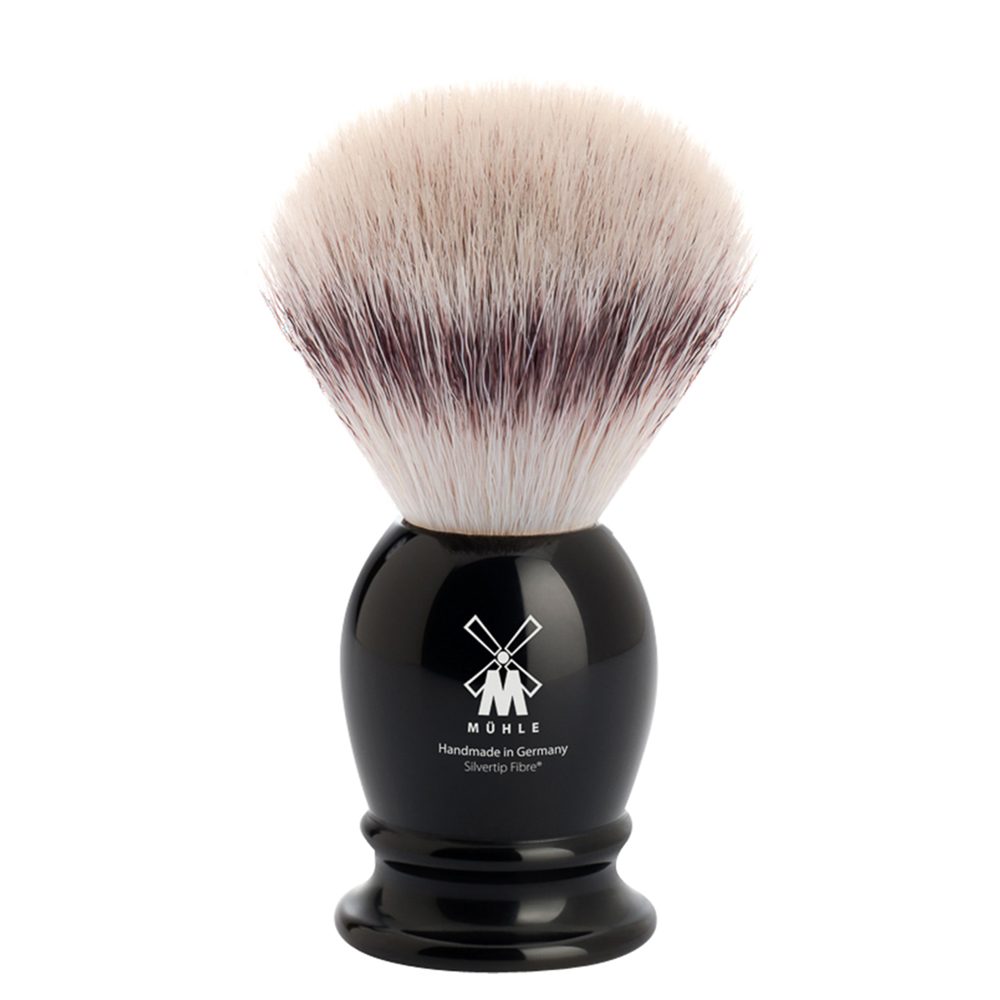 Mühle Malá štětka na holení Classic ze syntetických štětin (Silvertip Fibre®, černá pryskyřice)