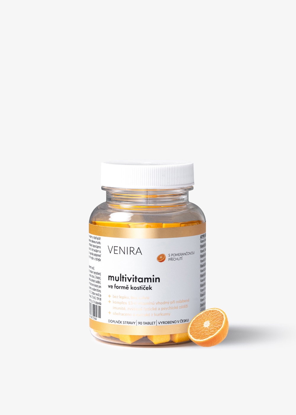 VENIRA multivitamin ve formě srdíček - pomeranč, 90 srdíček