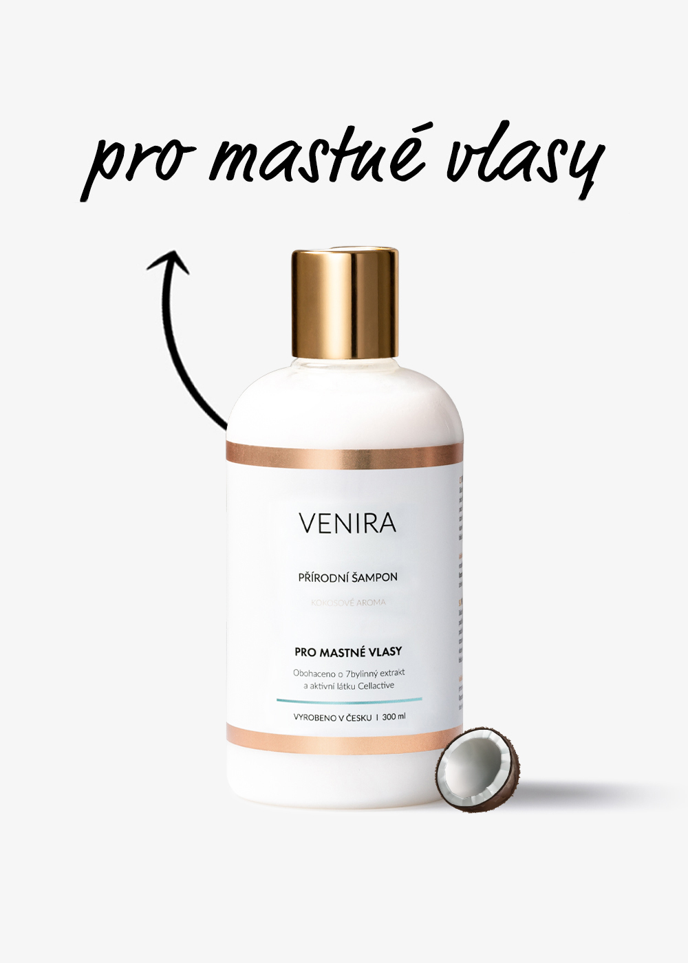 VENIRA přírodní šampon pro mastné vlasy, 300 ml