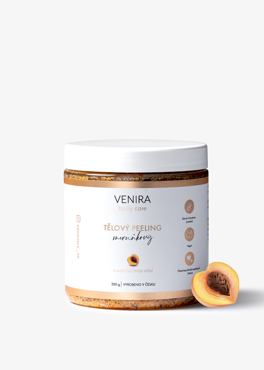VENIRA tělový peeling- meruňkový, 200 g