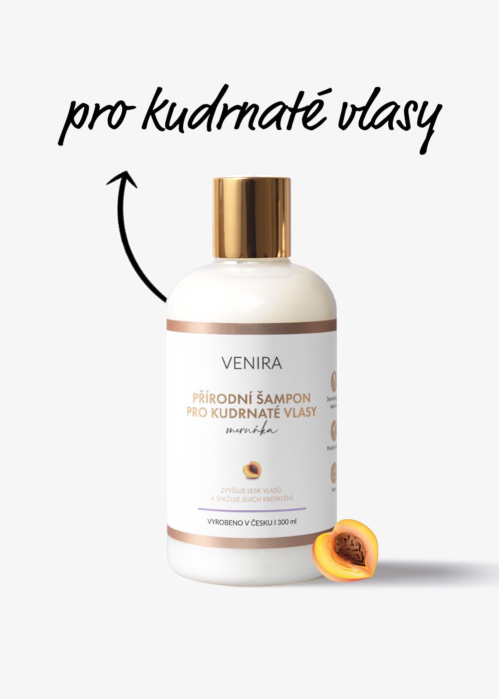 VENIRA šampon pro kudrnaté vlasy- meruňka, 300 ml