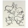 dishcloth running rabbits tiskiratti pupuloikka 6478