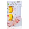 Baby set - bambusová osuška white / bílá + kočárkový kolíček yellow / žlutá