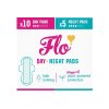 FLO Ultra tenké menstruační vložky z bio bambusu, s křidélky mix 10 ks denních a 5 ks nočních