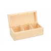 Dřevěná krabička na čaj (3 přihrádky)
