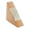 Papírový box EKO na sendvič 130x130x60 mm hnědý s okénkem ideal pack® bal/50 ks