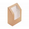 Papírový box EKO na wrap / tortillu 90x50x130 mm hnědý s okénkem bal/25 ks