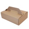 Krabice na dort papírová EKO 18,5x15x9,5 cm s uchem kraft krt/50 ks