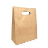 Papírová taška s průhmatem 220+100x280 mm hnědá bal/25 ks