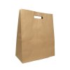 Papírová taška s průhmatem 320+160x390 mm hnědá bal/25 ks