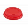 Plastové víčko PS s otvorem na kelímky CTG O80 mm červené bal/100 ks