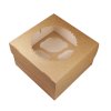 Papírová krabička EKO na muffiny 160x160x100 mm hnědá s okénkem bal/25 ks