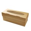Papírová krabička EKO na muffiny 250x100x100 mm hnědá s okénkem bal/25 ks