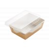 Papírový box / miska EKO na salát 207x127x55 mm hnědý s transp. víčkem bal/50 ks