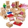 Bigjigs Toys Sada nábytku do domečku a postaviček rodiny