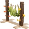 Krmný strom DUO pro králíky, 53 x 34 x 25 cm, dřevo s kůrou