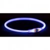Flash light ring USB, blikací obojek, S-M: 40 cm/ ø 8 mm, modrá