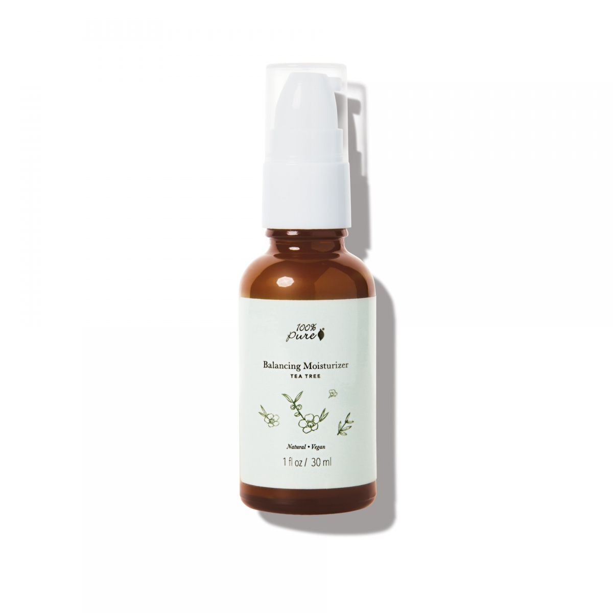 Levně 100% Pure Vyrovnávací krém pro mastnou pleť Tea Tree 30 ml