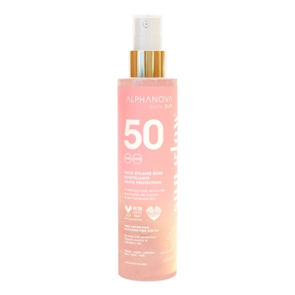Levně Alphanova Opalovací olej Rose Shimmer UVA Boost SPF 50 125 ml
