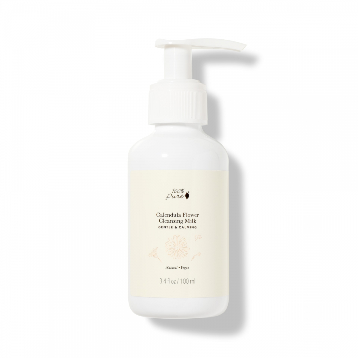 Levně 100% Pure Pleťové čistící mléko Měsíček lékařský 100 ml