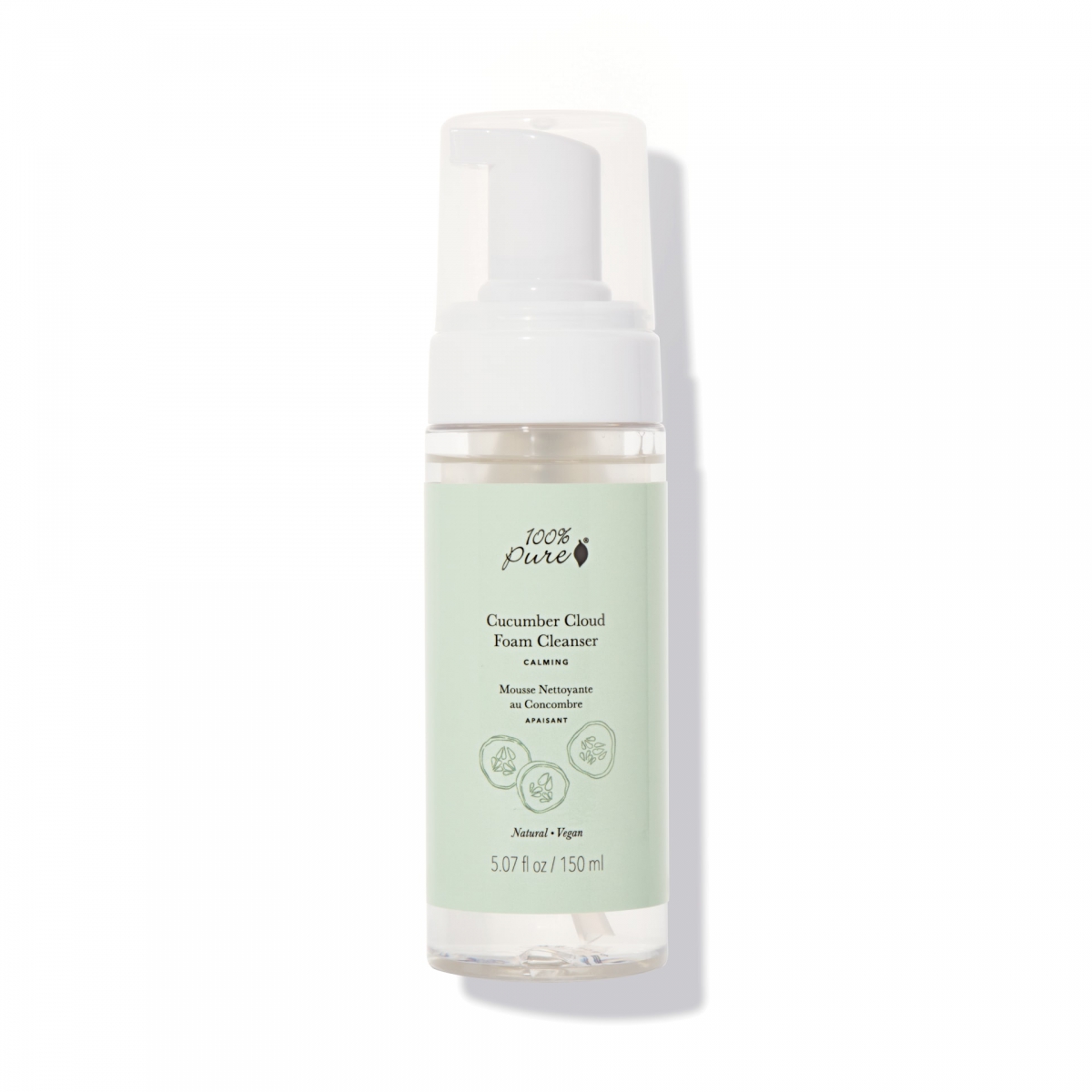 Levně 100% Pure Pleťová čistící pěna Okurka 150 ml