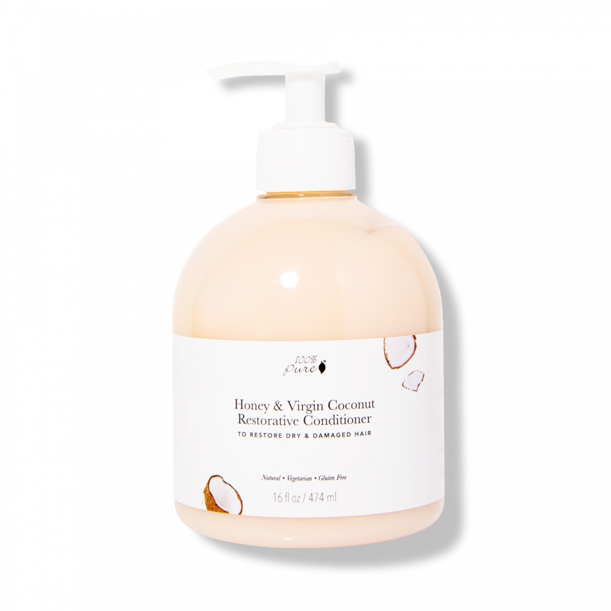 Levně 100% Pure Kondicionér regenerační Med a kokos 474 ml