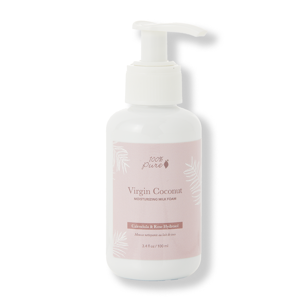 Levně 100% Pure Čistící hydratační pěna z panenského kokosu 100 ml