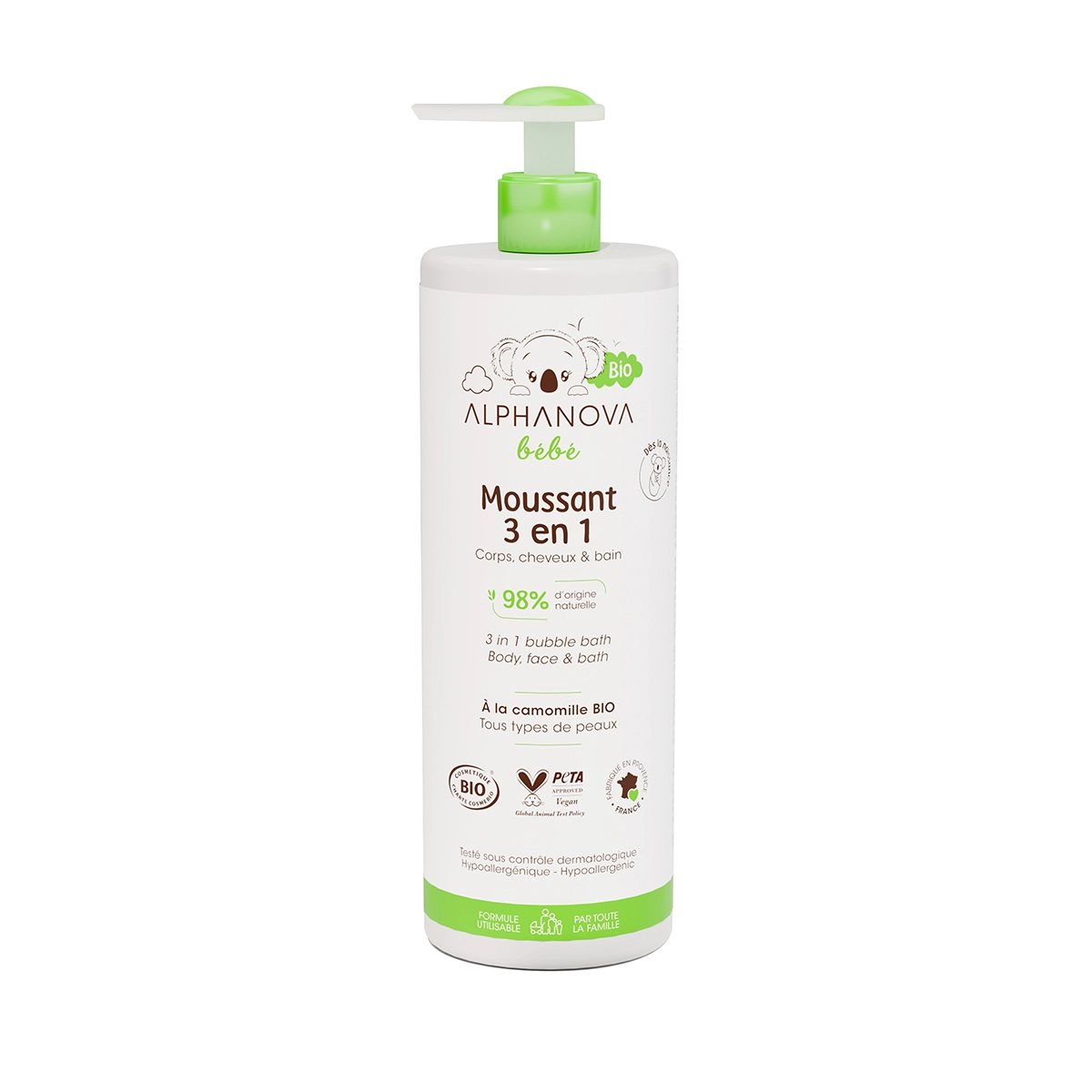 Levně Alphanova Pěna do koupele 3v1 pro nejmenší 400 ml BIO