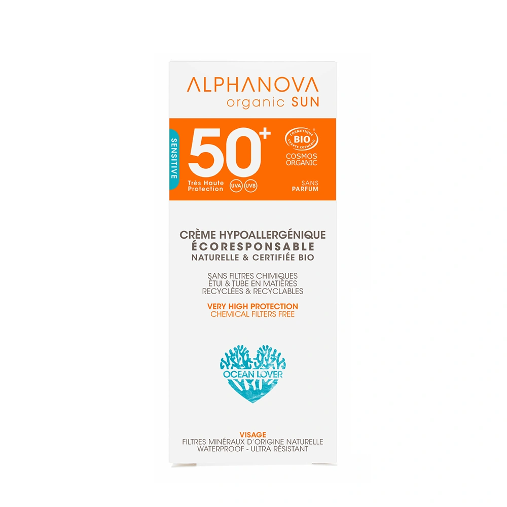 Levně Alphanova Opalovací krém na obličej SPF 50+ 50 g BIO