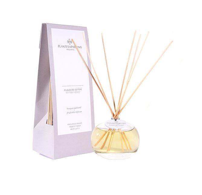 Levně Plantes and parfums Parfém do interiéru s tyčinkami Květy bavlny 100 ml