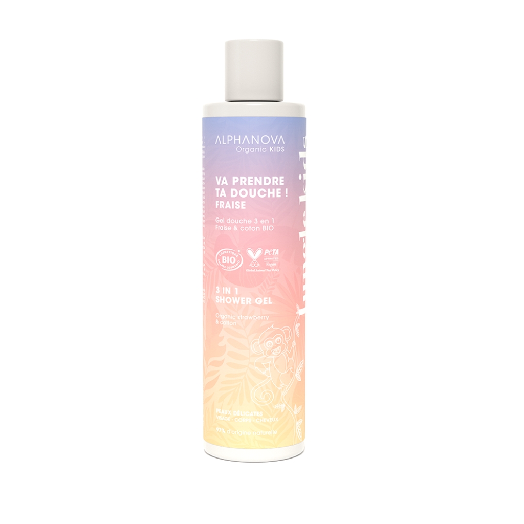 Levně Alphanova Sprchový gel pro děti 3v1 Jahoda 250 ml BIO