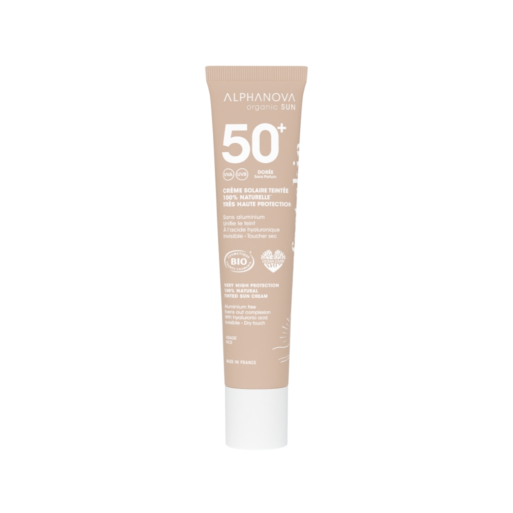 Levně Alphanova Opalovací krém na obličej tónovaný Gold Sun 40 g BIO