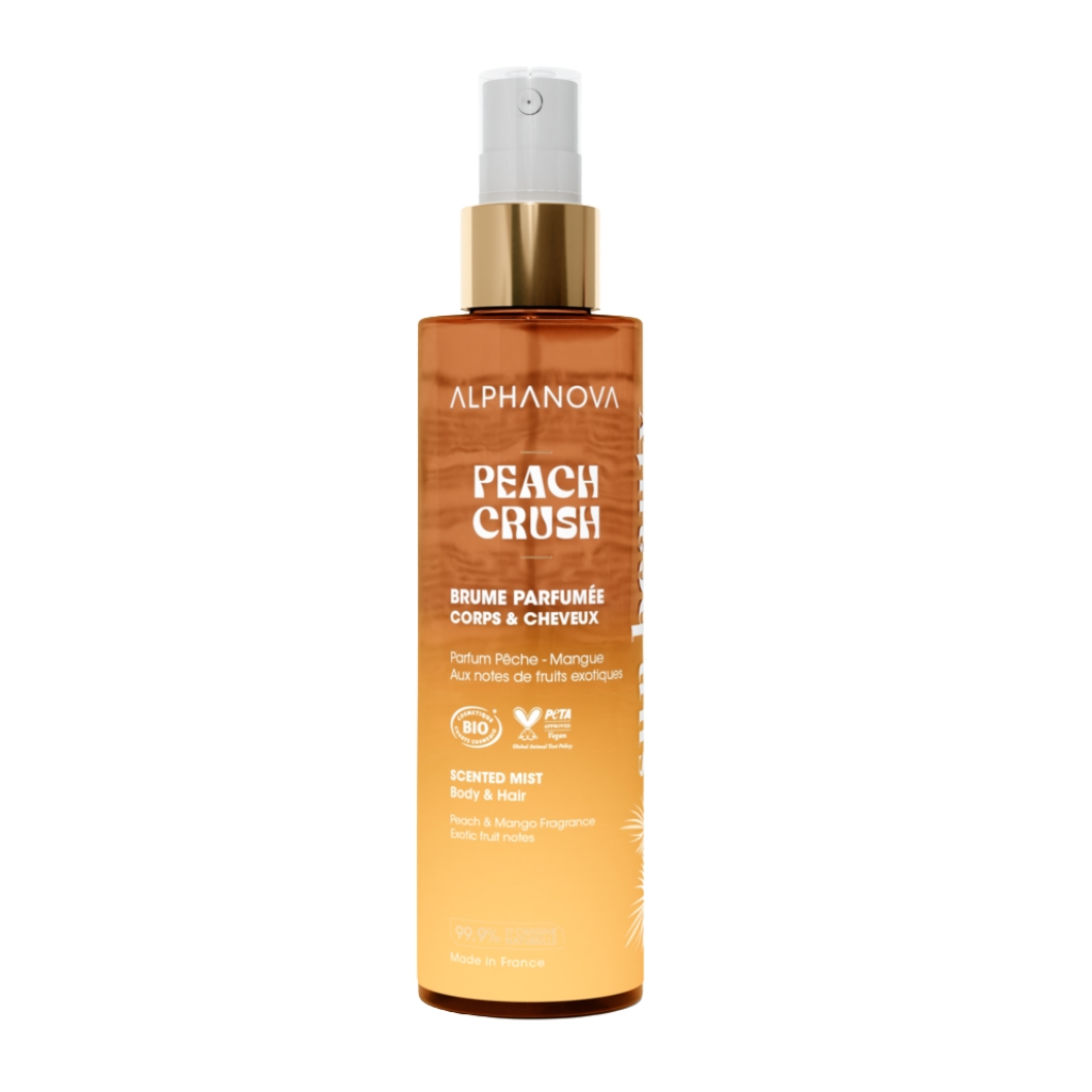 Levně Alphanova Tělová a vlasová parfémovaná mlha Peach Crush 100 ml BIO